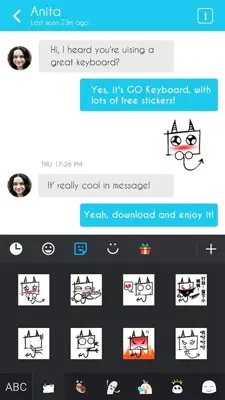 GO Keyboard Devil tufu Sticker android App screenshot 1