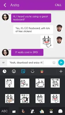 GO Keyboard Devil tufu Sticker android App screenshot 2